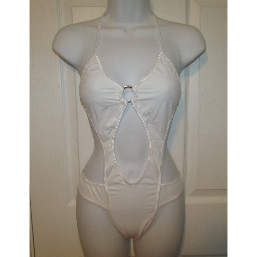 White O-Ring 1 Pc Monokini - NEW